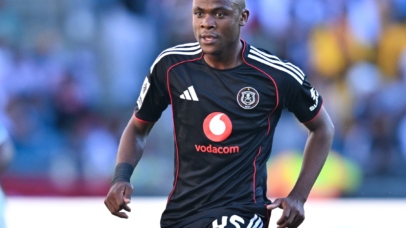 Daniel Msendami of Orlando Pirates during the Betway Premiership 2025/26 match between Orlando Pirates and Amazulu at Orlando Amstel Arena in Soweto on 18 April 2026 ©Alche Greeff/BackpagePix