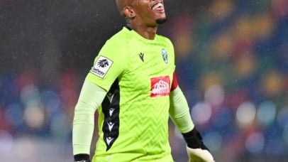 Ricardo Goss of Siwelele FC celebrates a goal during the Betway Premiership 2025/26 match between Siwelele and Durban City at Dr Petrus Molemela Stadium in Bloemfontein on 5 May 2026 ©Alche Greeff/BackpagePix