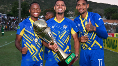 Kruger United celebrates being Champions during the Motsepe Foundation Championship 2025/26 match between Kruger United and The Bees at Kanyamazane Stadium in Mpumalanga on 17 May 2026 © Alche Greeff/BackpagePix