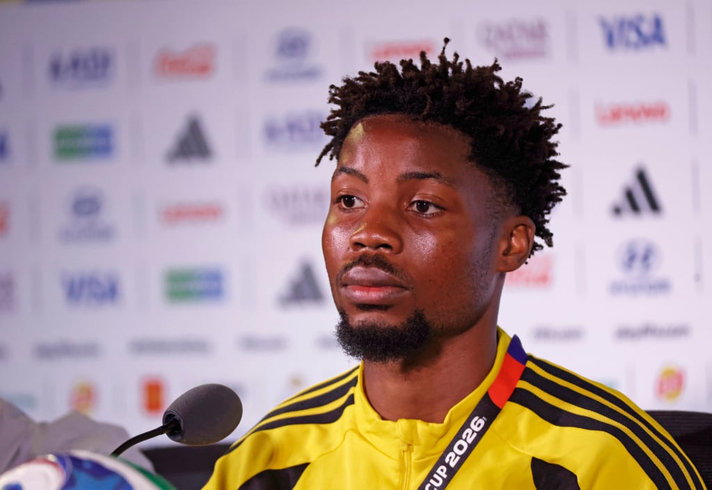 Ime Okon during the FIFA World Cup 2026, South Africa Press Conference at the Sofi Stadium, Los Angeles, America on 27 June 2026 ©Gavin Barker/BackpagePix