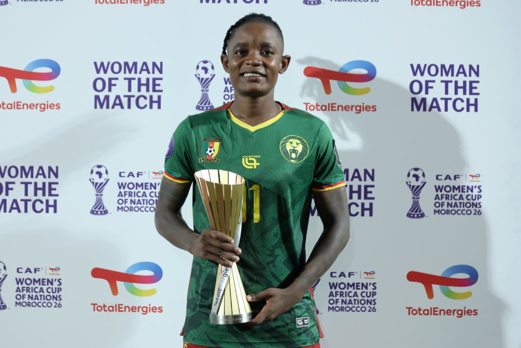 Marie Gisele Divine Ngah Manga of Cameroon awarded TotalEnergies Player of the Match during the 2026 Womens Africa Cup of Nations match between Cameroon and Mali at Larbi Zaouli Stadium in Casablanca, Morocco on 29 July 2026 ©Nour Aknajja/BackpagePix