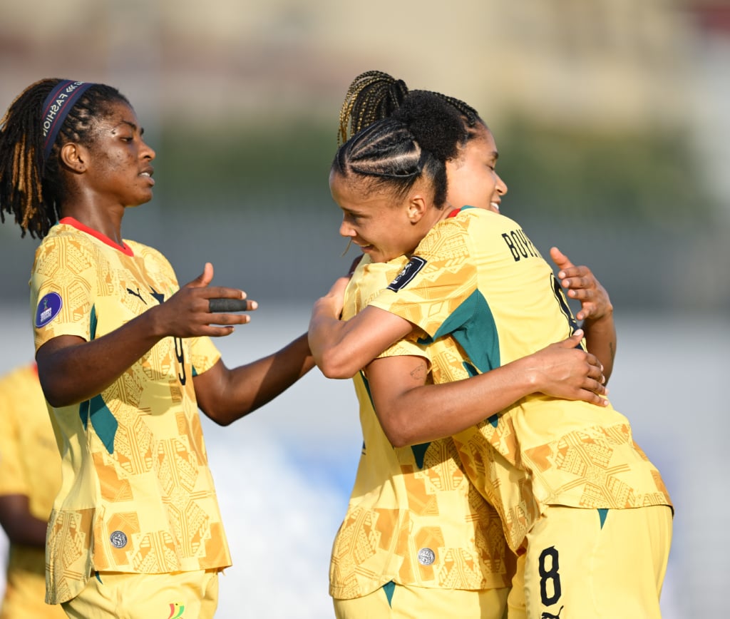 Chantelle Louise of Ghana celebrates goal with teammates during the 2026 Womens Africa Cup of Nations match between Ghana and Cape Verde at Moulay Rachid Stadium in Casablanca, Morocco on 29 July 2026 ©Nabil Ramdani/BackpagePix
