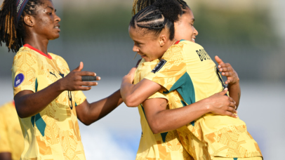 Chantelle Louise of Ghana celebrates goal with teammates during the 2026 Womens Africa Cup of Nations match between Ghana and Cape Verde at Moulay Rachid Stadium in Casablanca, Morocco on 29 July 2026 ©Nabil Ramdani/BackpagePix