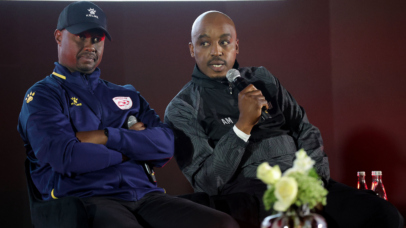 Khalil Ben Youssef, coach of Durban City and Abram Mongoya during Betway Premiership 2026/27 launch at The Venue in Houghton in Johannesburg, on 29 July 2026 ©Samuel Shivambu/BackpagePix