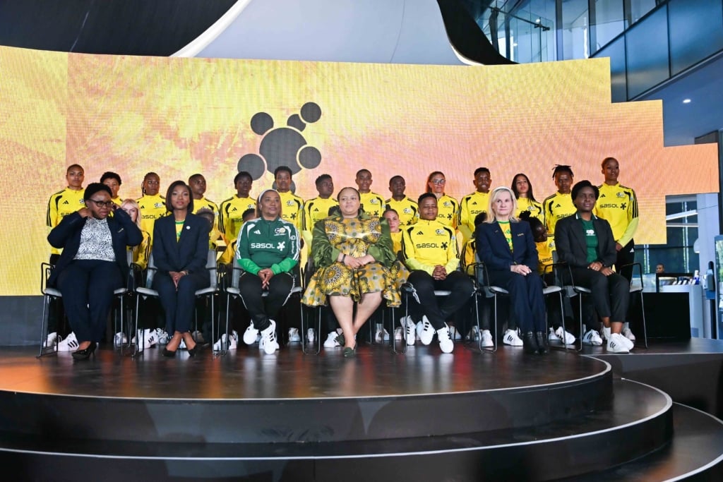 Players and Dignitaries during the Banyana Banyana Squad Announcement and Send Off at Sasol Place in Sandton on 17 July 2026 ©Alche Greeff/BackpagePix