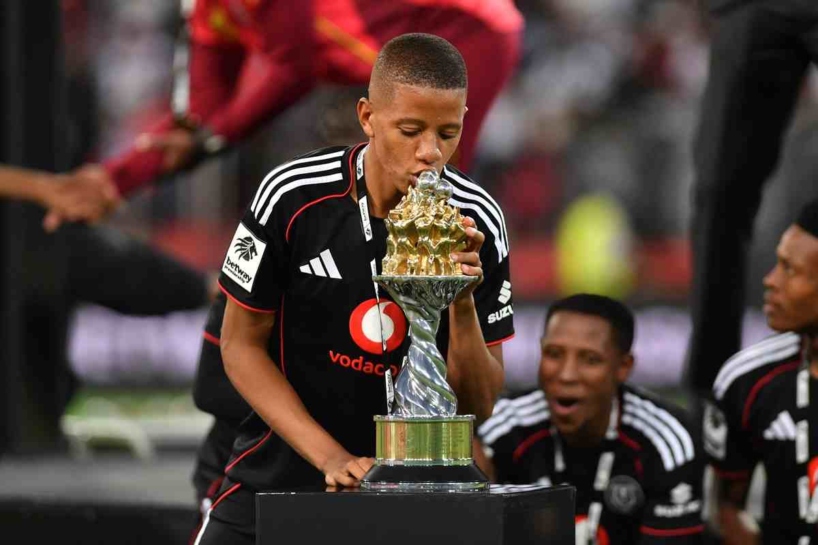 Camren Dansin of Orlando Pirates during the Betway Premiership 2025/26 match between Orbit College and Orlando Pirates at Mbombela Stadium, in Nelspruit on 23 May 2026 ©Phakamisa Lensman/Backpagepix
