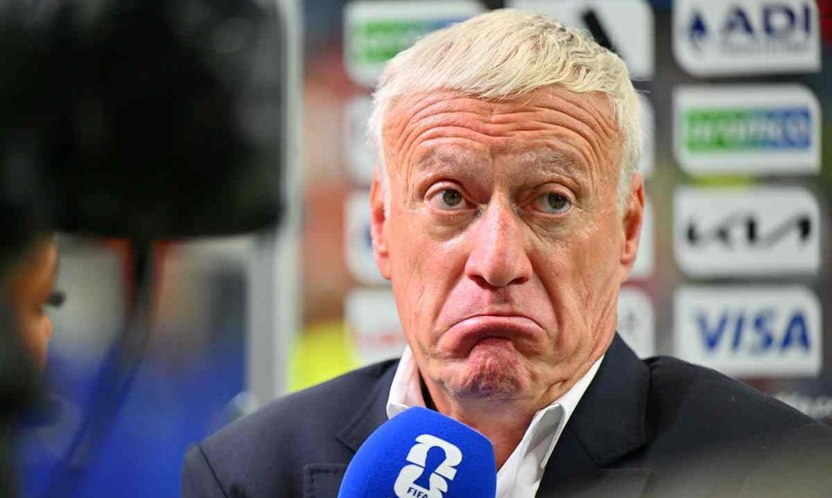 France's head coach Didier Deschamps is interviewed after losing the FIFA World Cup 2026 semifinals match France against Spain, in Dallas, USA, 14 July 2026. EPA/SAM WASSON