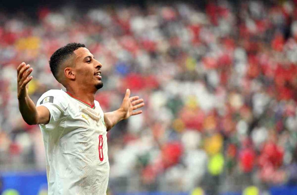 Azzedine Ounahi of Morocco celebrates scoring the 1-0 during the FIFA World Cup 2026 Round of 16 match Canada against Morocco, in Houston, USA, 04 July 2026. EPA/SAM WASSON