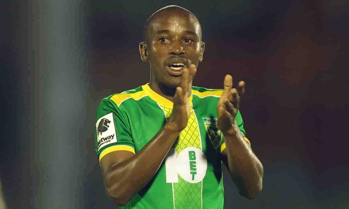 Siyanda Ndlovu of Golden Arrows reacts during the Betway Premiership 2025/26 match between Magesi FC and Golden Arrows at Seshego Stadium in Polokwane on 13 February 2026 ©Samuel ShivambuBackpagePix