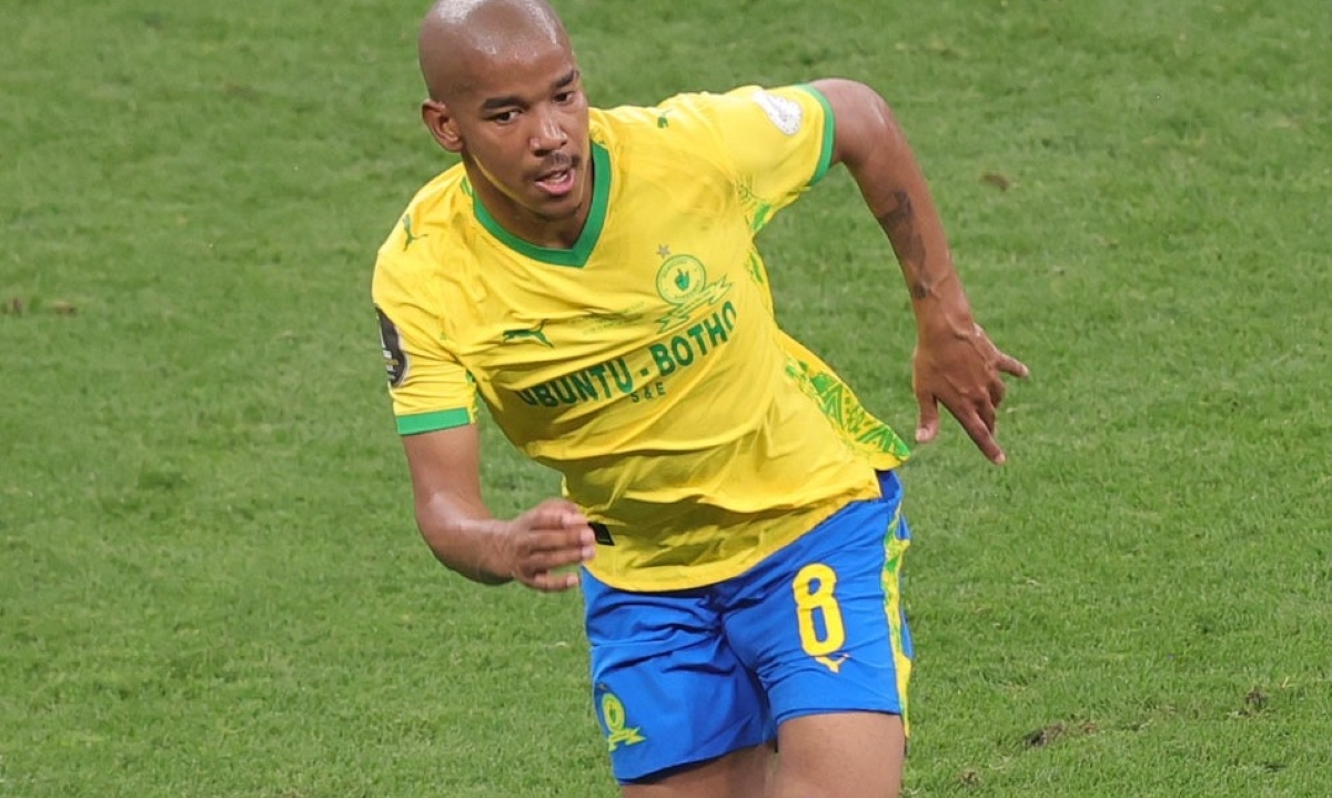 Jayden Adams of Mamelodi Sundowns during the CAF Champions League 2025/26 2nd leg final match between AS FAR and Mamelodi Sundowns at Prince Moulay Abdellah Stadium in Rabat, Morocco on 24 May 2026 ©Samuel Shivambu/BackpagePix
