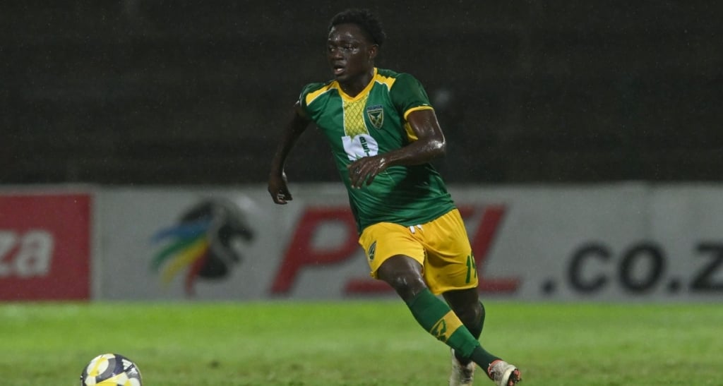 Isaac Cisse of Golden Arrows during the Betway Premiership 2025/26 match between Golden Arrows and Siwelele FC at King Zwelithini Stadium on the 24 April 2026 in Umlazi ©Sydney Mahlangu BackpagePix