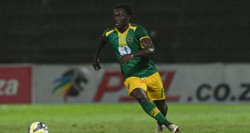 Isaac Cisse of Golden Arrows during the Betway Premiership 2025/26 match between Golden Arrows and Siwelele FC at King Zwelithini Stadium on the 24 April 2026 in Umlazi ©Sydney Mahlangu BackpagePix