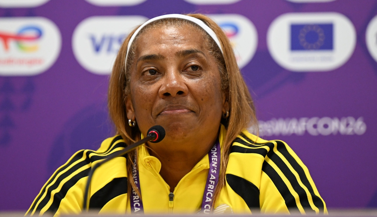 Dr Desiree Ellis coach of South Africa during the Women's Africa Cup Of Nations South Africa Press Conference on the 26 July 2026 at Labi Zaouli Stadium in Casablanca ©Sydney Mahlangu BackpagePix
