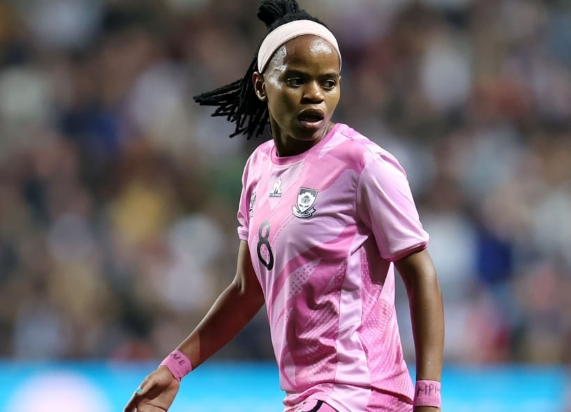 Hilda Magaia of South Africa during the 2024 International Friendly match between England and South Africa at the Coventry Stadium, Coventry on the 29 October 2024 ©Muzi Ntombela/BackpagePix