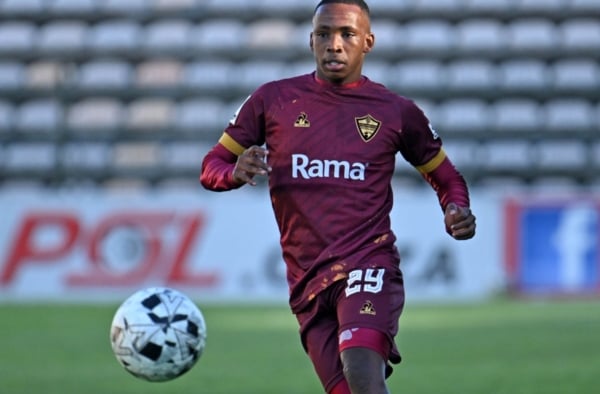 Thapelo Mokobodi of Stellenbosch FC during the Betway Premiership 2025/26 game between Stellenbosch FC and Chippa United at Athlone Stadium in Cape Town on 21 March 2026 © Ryan Wilkisky/BackpagePix