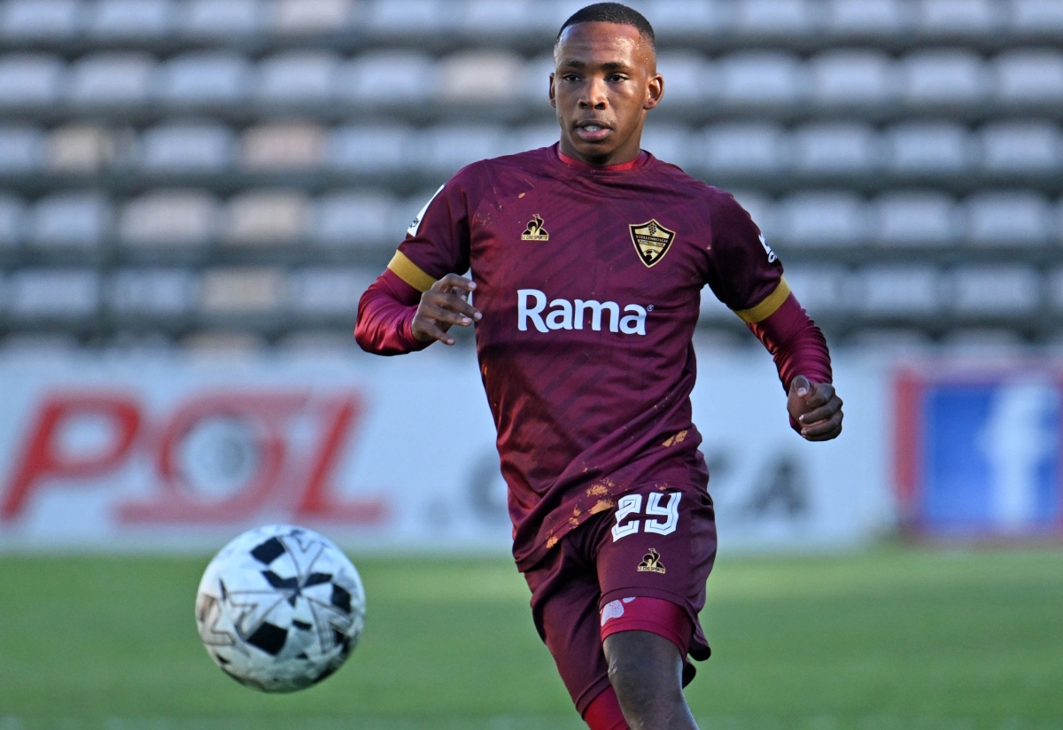 Thapelo Mokobodi of Stellenbosch FC during the Betway Premiership 2025/26 game between Stellenbosch FC and Chippa United at Athlone Stadium in Cape Town on 21 March 2026 © Ryan Wilkisky/BackpagePix