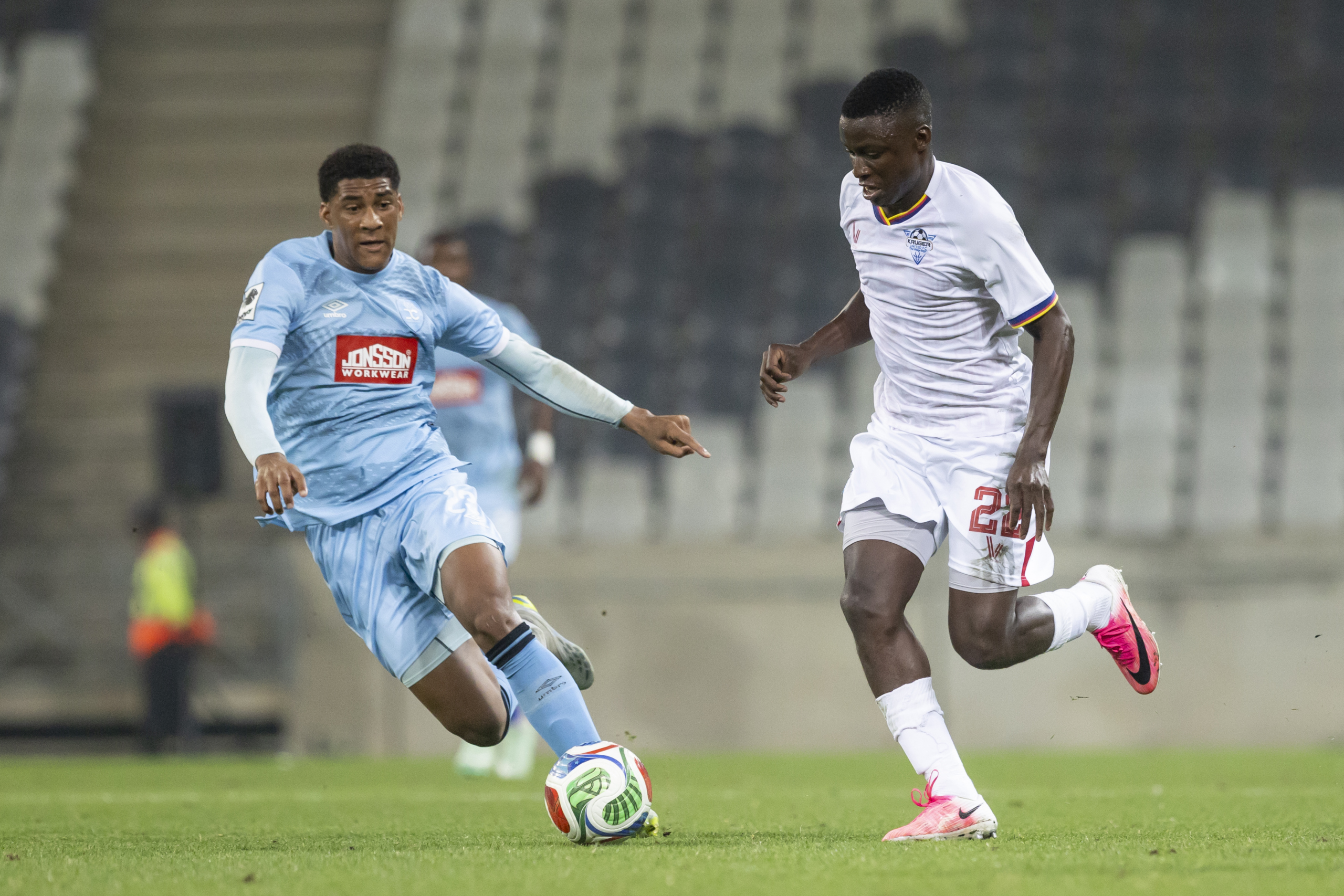 Khethukuthula Ndlovu of Kruger United FC during the Betway Premiership 2026/27 game between Kruger United and Durban City at Mbombela Stadium in Mpumalanga on 25 August 2026 © Jana Kotze/BackpagePix