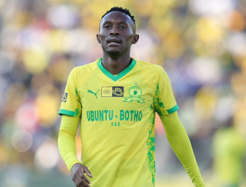 Thapelo Maseko of Mamelodi Sundowns during the 2025 MTN8 semi final 2nd leg match between Mamelodi Sundowns and Orlando Pirates at Lucas Moripe Stadium in Pretoria on the 23 August 2025 ©Samuel Shivambu/BackpagePix