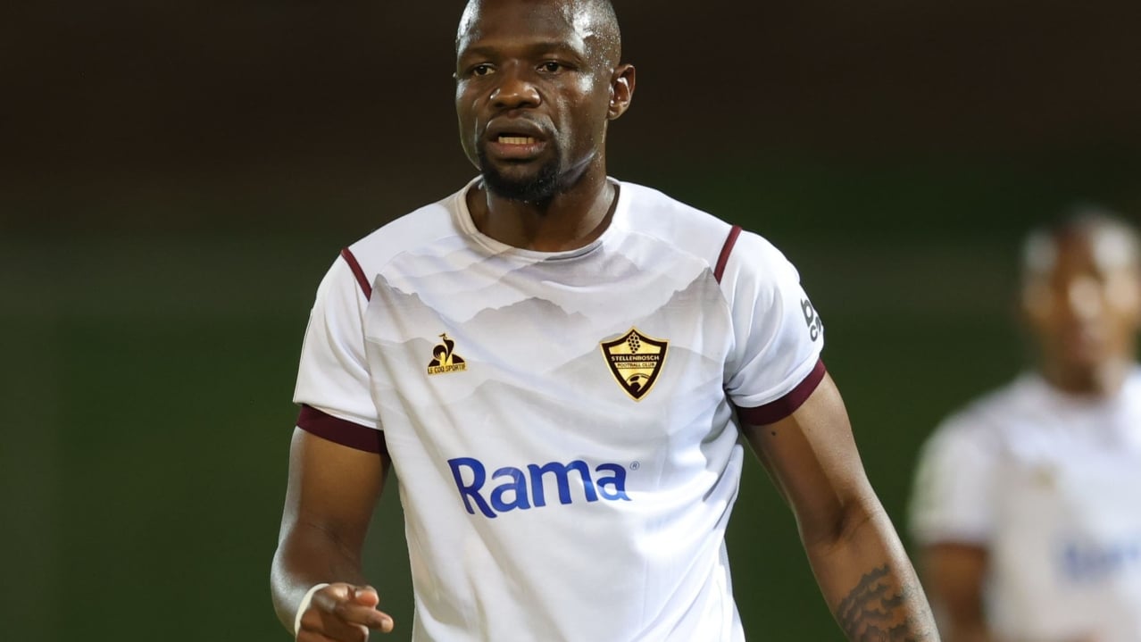 Tshegofatso Mabasa of Stellenbosch FC during the Betway Premiership 2025/26 match between Durban City and Stellenbosch FC at Chatsworth Stadium in Durban on 08 May 2026 ©Samuel ShivambuBackpagePix