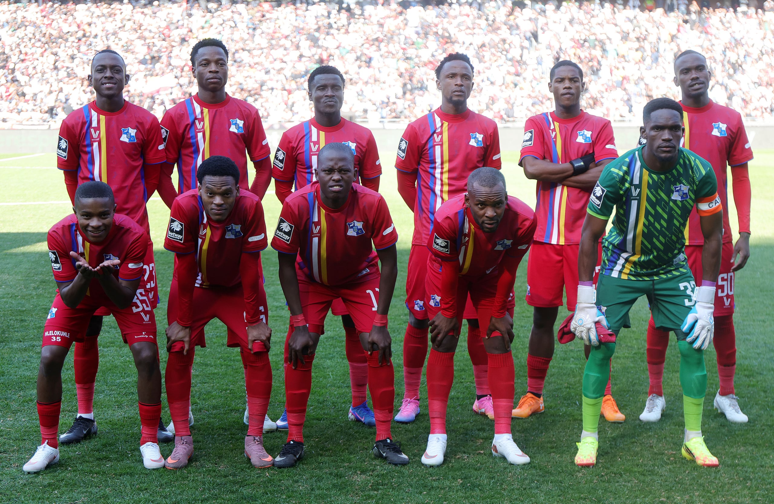 Milford FC Team Picture (Back l-r) Thobani Bhengu, Bhekani Mthiyane, Menzi Chili, Olwethu Cele and Khanyisani Radebe, (Front l-r) Thabana Mabena, Cebolenkosi Mthwethwa, Mvelo Zikakayo, Khanyisani Radebe and Siphamandla Hleza during Betway Premiership 2026/27 match between Orlando Pirates and Milford FC at Orlando Amstel Arena in Johannesburg, on 01 August 2026 ©Samuel Shivambu/BackpagePix