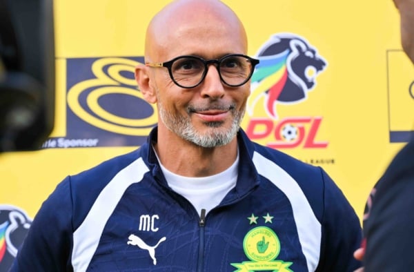 Miguel Cardoso, head coach of Mamelodi Sundowns during the 2026 MTN8 match between Mamelodi Sundowns and Polokwane City at Lucas Moripe Stadium in Pretoria on 8 August 2026 ©Alche Greeff/BackpagePix