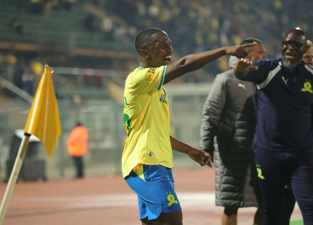 Cassius Mailula of Mamelodi Sundowns celebrates goal during 2026 MTN8 match between Mamelodi Sundowns and Polokwane City at Lucas Moripe Stadium in Pretoria, on 08 August 2026 ©Samuel Shivambu/BackpagePix