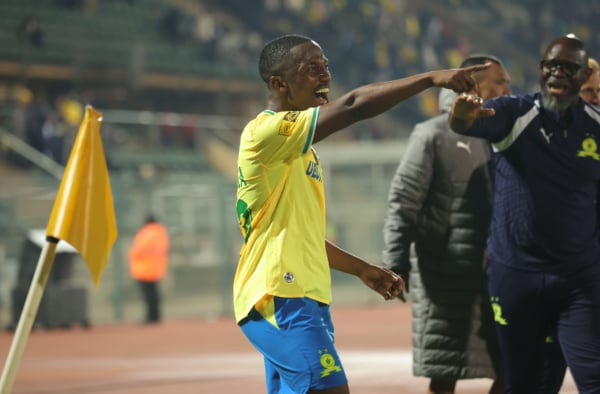 Cassius Mailula of Mamelodi Sundowns celebrates goal during 2026 MTN8 match between Mamelodi Sundowns and Polokwane City at Lucas Moripe Stadium in Pretoria, on 08 August 2026 ©Samuel Shivambu/BackpagePix
