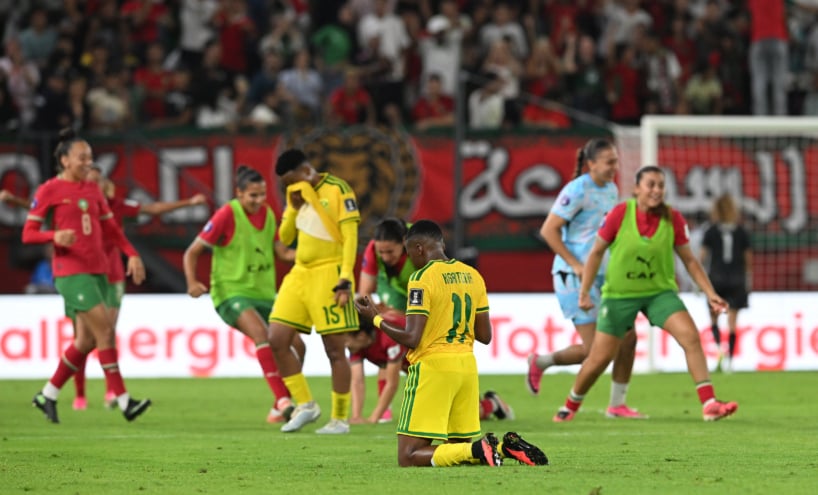Morocco Celebrates after the match during the 2026 Womens Africa Cup of Nations match between Morocco and South Africa at Moulay El Hassan Stadium in Rabat, Morocco on 08 August 2026 ©Sydney Mahlangu/BackpagePix