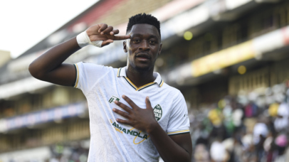 Thandolwenkosi Ngwenya of Amazulu FC celebrates goal during the Betway Premiership 2026/27 match between Amazulu FC and Siwelele FC at Kings Park Stadium in Durban on 15 August 2026 ©Phakamisa Lensman/Backpagepix