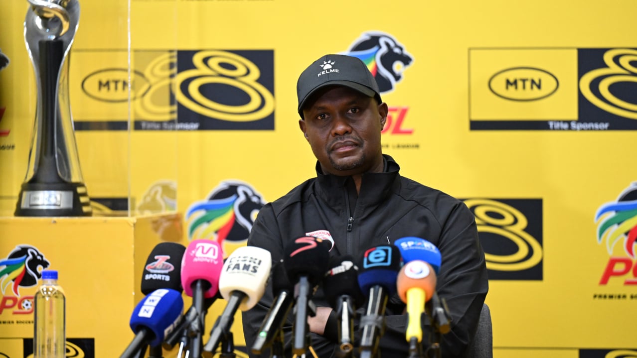 Cedric Kaze coach of Sekhukhune United FC during the 2026 MTN8 Semi Final1st Leg Sekhukhune United FC Press Conference in Johannesburg on 20 August 2026 ©Sydney Mahlangu/BackpagePix