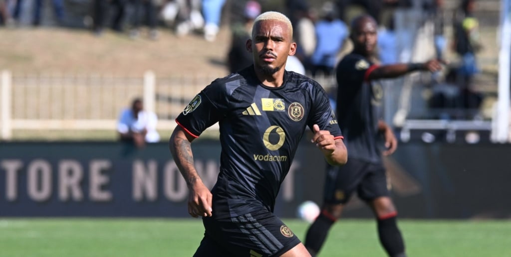 Oswin Appollis of Orlando Pirates during the 2026 MTN8 Semi Final 1sr Leg match between Sekhukhune United FC and Orlando Pirates FC at Old Peter Mokaba Stadium in Polokwane on 22 August 2026 ©Sydney Mahlangu/BackpagePix