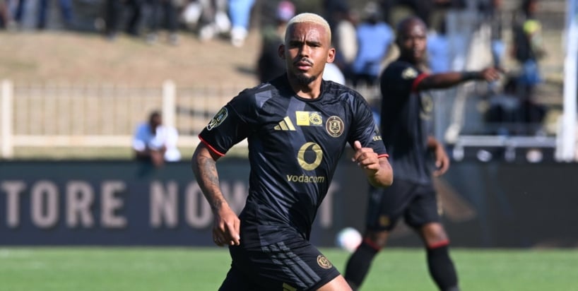Oswin Appollis of Orlando Pirates during the 2026 MTN8 Semi Final 1sr Leg match between Sekhukhune United FC and Orlando Pirates FC at Old Peter Mokaba Stadium in Polokwane on 22 August 2026 ©Sydney Mahlangu/BackpagePix
