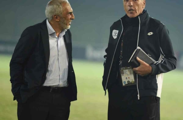 Farouk Kadodia, Durban City chairman and Ernst Middendorp during the Betway Premiership 2025/26 match between Durban City and Chippa United at Chatsworth Stadium, in Durban on 13 August 2025 ©Phakamisa Lensman/BackpagePix