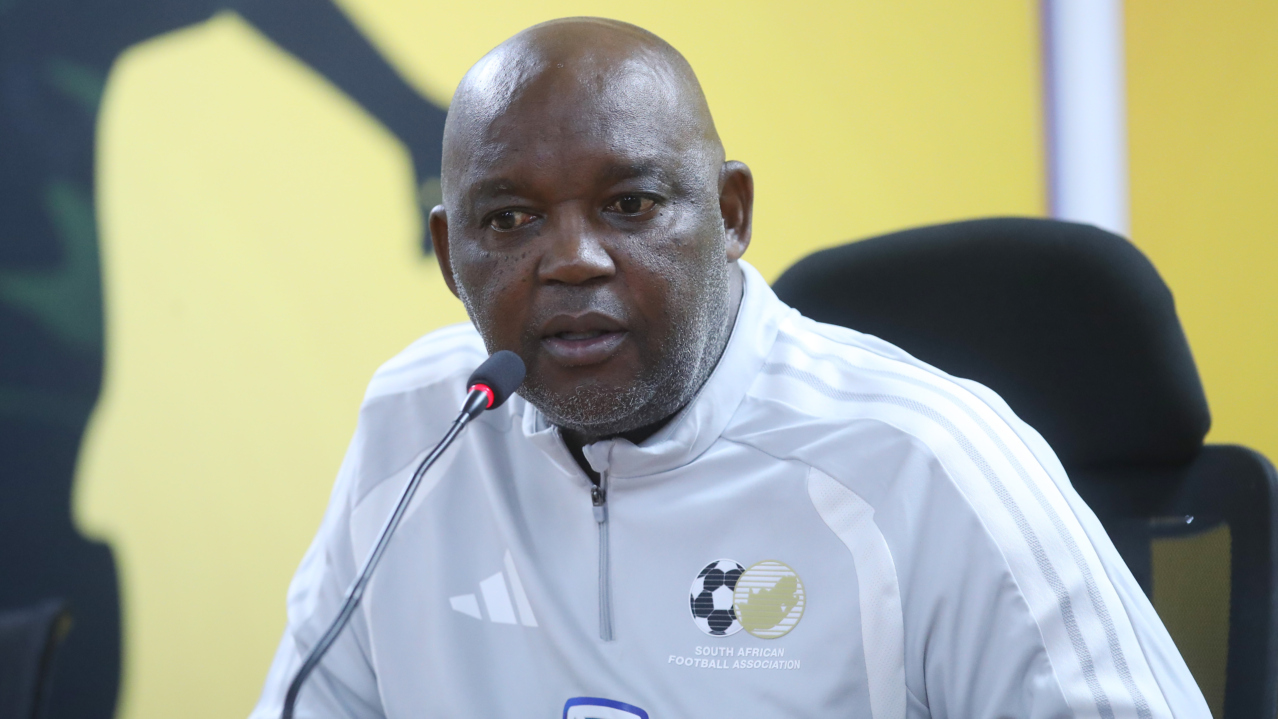 Pitso Mosimane coach of South Africa during the 2027 Africa Cup of NatSouth Africa Press Conference at Al Salam Stadium in Cairo, Egypt on 29 September 2026 ©Weam Mostafa/BackpagePix