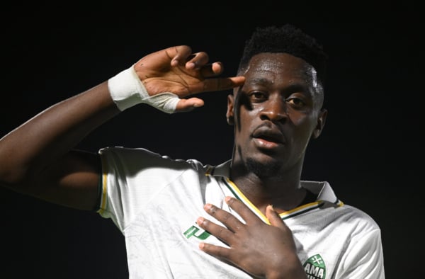 Thandolwenkosi Ngwenya of AmaZulu FC celebrates goal during the Betway Premiership 2026/27 match between Richards Bay FC and AmaZulu FC at Priness Magogo Stadium in Kwa Mashu on 04 September 2026 ©Sydney Mahlangu/BackpagePix
