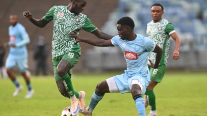 Alou Doumbia of Durban City FC during the Caf Confederation Cup 2026/27 Preliminary match between Durban City FC and Rukinzo FC at Moses Mabhida Stadium in Durban on 06 September 2026 ©Sydney Mahlangu/BackpagePix
