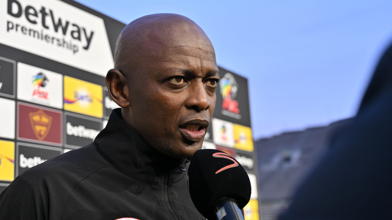 Papi Zothwane, head coach of Sekhukhune United is interviewed before the Betway Premiership 2026/27 game between Stellenbosch FC and Sekhukhune United at Athlone Stadium in Cape Town on 11 September 2026 © Ryan Wilkisky/BackpagePix