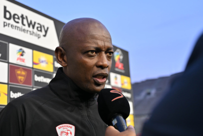 Papi Zothwane, head coach of Sekhukhune United is interviewed before the Betway Premiership 2026/27 game between Stellenbosch FC and Sekhukhune United at Athlone Stadium in Cape Town on 11 September 2026 © Ryan Wilkisky/BackpagePix