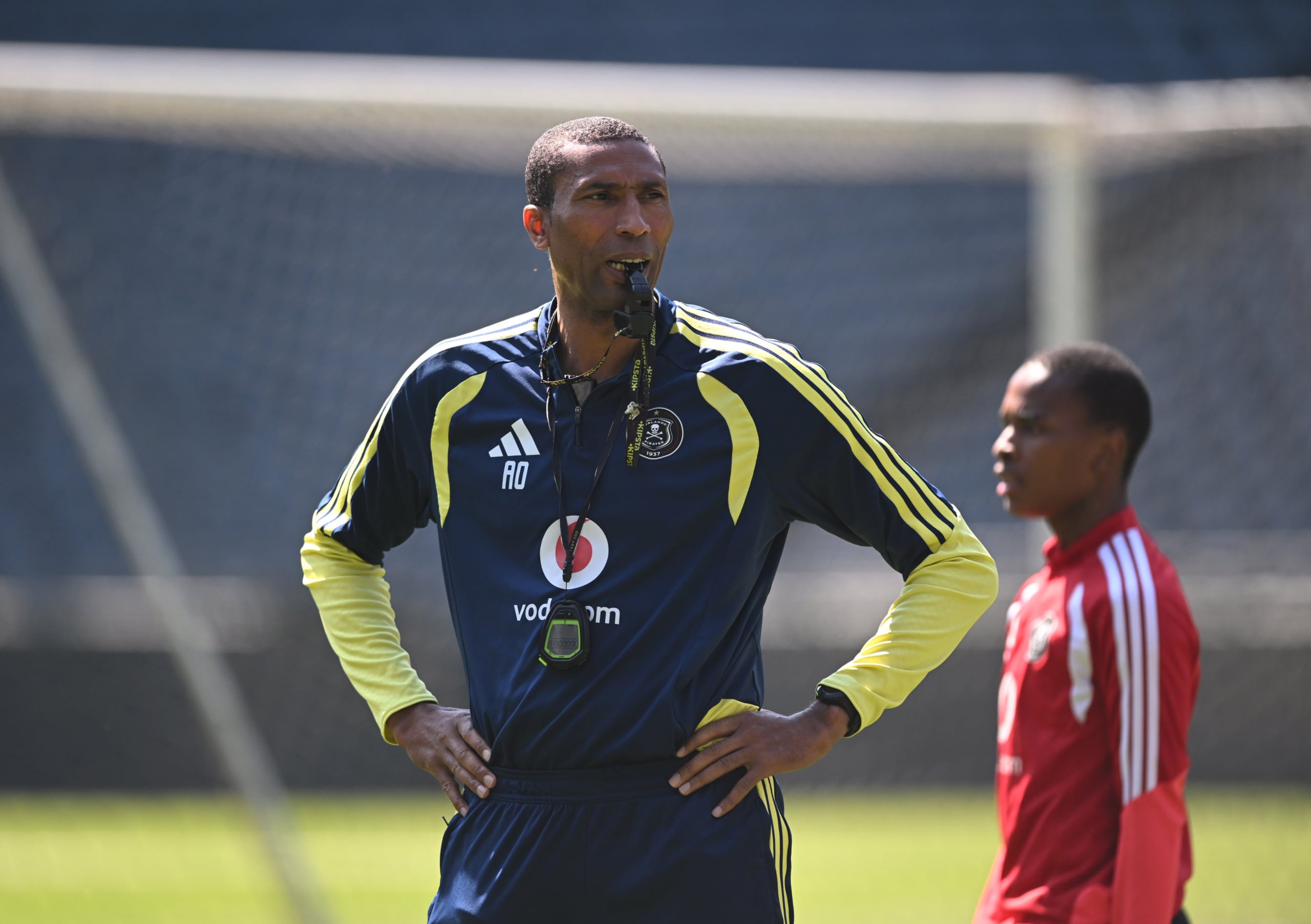 Abdeslam Ouaddou coach of Orlando Pirates during the CAF Champions League 2026/27 Preliminary Orlando Pirates Training at Orlando Amstel Arena in Soweto on 11 September 2026 ©Sydney Mahlangu/BackpagePix