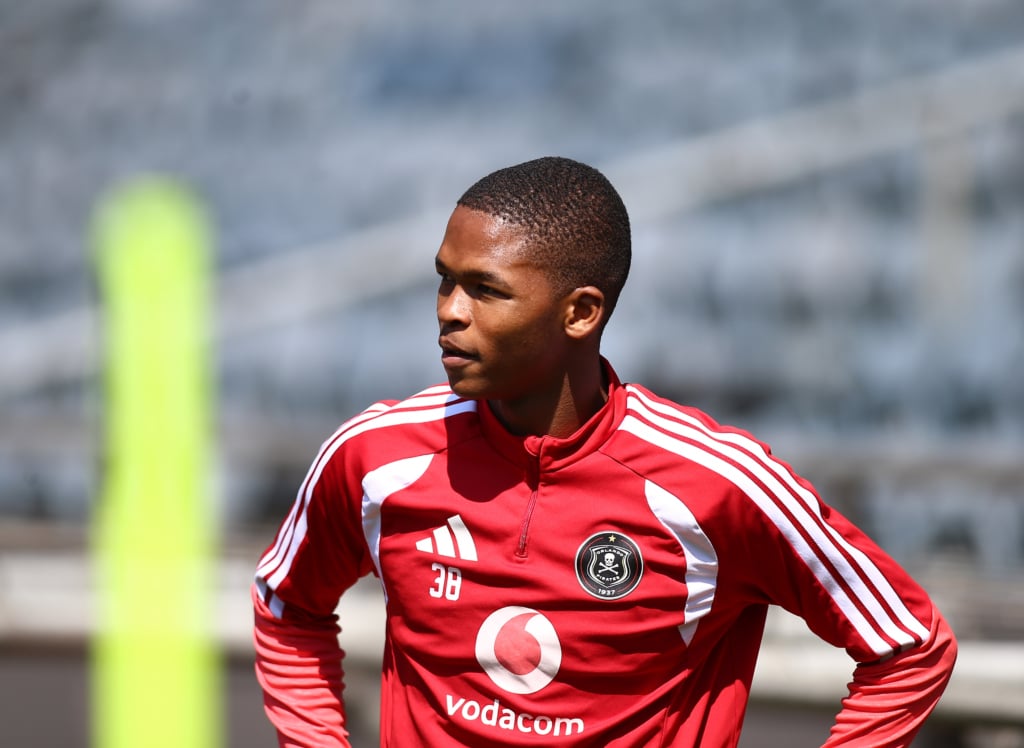 Mpho Padime of Orlando Pirates during the CAF Champions League 2026/27 Preliminary Orlando Pirates Training at Orlando Amstel Arena in Soweto on 11 September 2026 ©Sydney Mahlangu/BackpagePix