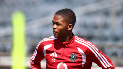 Mpho Padime of Orlando Pirates during the CAF Champions League 2026/27 Preliminary Orlando Pirates Training at Orlando Amstel Arena in Soweto on 11 September 2026 ©Sydney Mahlangu/BackpagePix