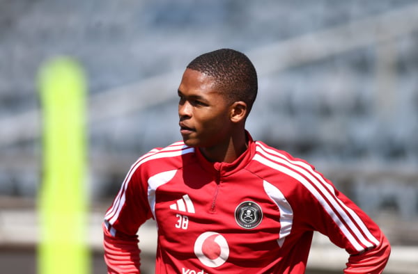 Mpho Padime of Orlando Pirates during the CAF Champions League 2026/27 Preliminary Orlando Pirates Training at Orlando Amstel Arena in Soweto on 11 September 2026 ©Sydney Mahlangu/BackpagePix
