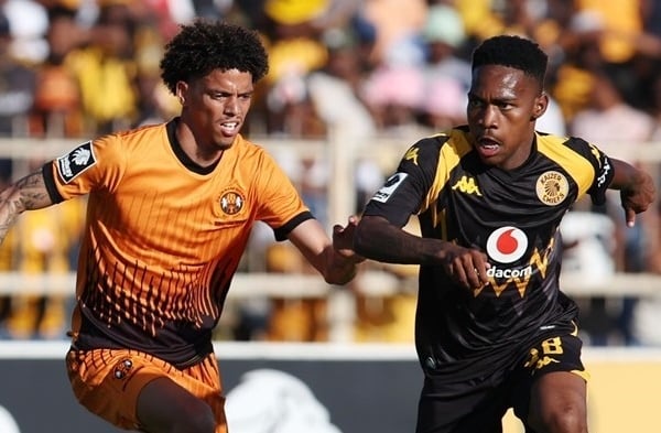 Mfundo Vilakazi of Kaizer Chiefs challenged by Giovanni Philander of Polokwane City during the Betway Premiership 2026/27 match between Polokwane City and Kaizer Chiefs at Old Peter Mokaba Stadium in Polokwane on 11 September 2026 ©Muzi Ntombela/BackpagePix