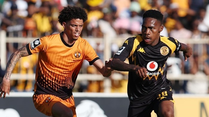 Mfundo Vilakazi of Kaizer Chiefs challenged by Giovanni Philander of Polokwane City during the Betway Premiership 2026/27 match between Polokwane City and Kaizer Chiefs at Old Peter Mokaba Stadium in Polokwane on 11 September 2026 ©Muzi Ntombela/BackpagePix