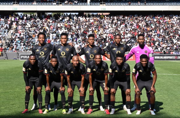 Orlando Pirates Team Picture during the CAF Champions League 2026/27 Preliminary Round 2nd Leg match between Orlando Pirates and La Cure Waves SC at Orlando Amstel Arena in Soweto on 12 September 2026 ©Sydney Mahlangu/BackpagePix