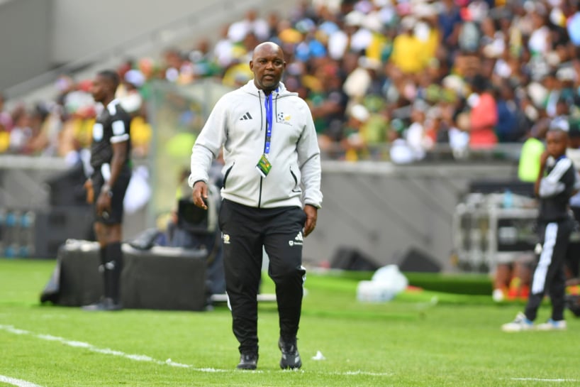 Pitso Mosimane, South Africa head coach during 2027 Africa Cup of Nations Qualifiers - South Africa Press Conference and Training at Orlando Amstel Arena in Soweto on 25 September 2026 ©Phakamisa Lensman/Backpagepix