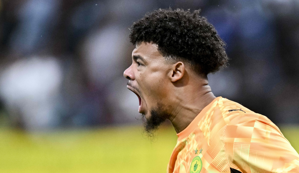 Ronwen Williams (GK), Captain of Mamelodi Sundowns celebrates during the Betway Premiership 2026/27 match between Golden Arrows and Mamelodi Sundowns at King Zwelithini Stadium in Durban on 6 September 2026 © Gerhard Duraan/BackpagePix