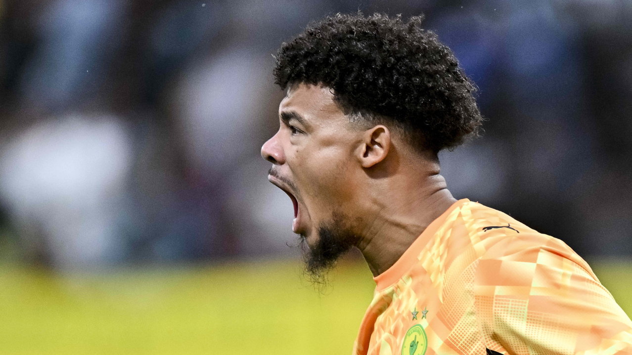Ronwen Williams (GK), Captain of Mamelodi Sundowns celebrates during the Betway Premiership 2026/27 match between Golden Arrows and Mamelodi Sundowns at King Zwelithini Stadium in Durban on 6 September 2026 © Gerhard Duraan/BackpagePix