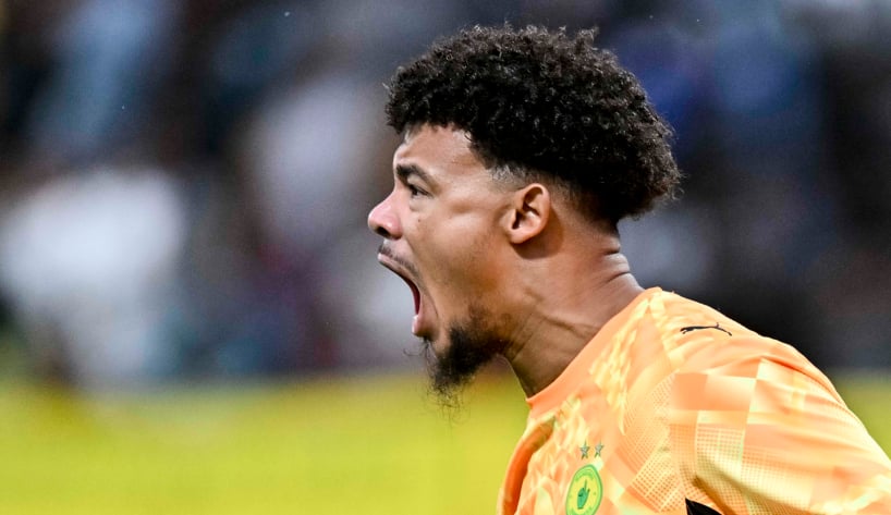 Ronwen Williams (GK), Captain of Mamelodi Sundowns celebrates during the Betway Premiership 2026/27 match between Golden Arrows and Mamelodi Sundowns at King Zwelithini Stadium in Durban on 6 September 2026 © Gerhard Duraan/BackpagePix