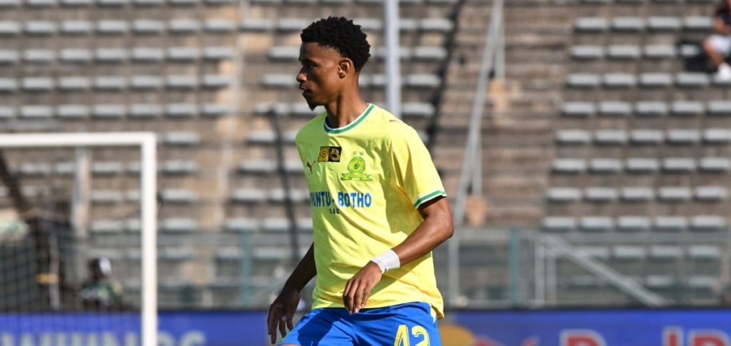 Malibongwe Khoza of Mamelodi Sundowns during the 2026 MTN8 Semi Final 1sr Leg match between Mamelodi Sundowns and Golden Arrows at Lucas Moripe Stadium in Atteridgeville on 23 August 2026 ©Sydney Mahlangu/BackpagePix